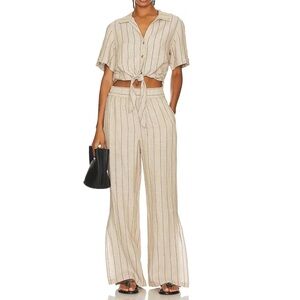 Sanctuary Linen Set XS Top Small Pants Beige
